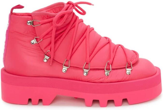 JW Anderson padded lace-up boots Pink