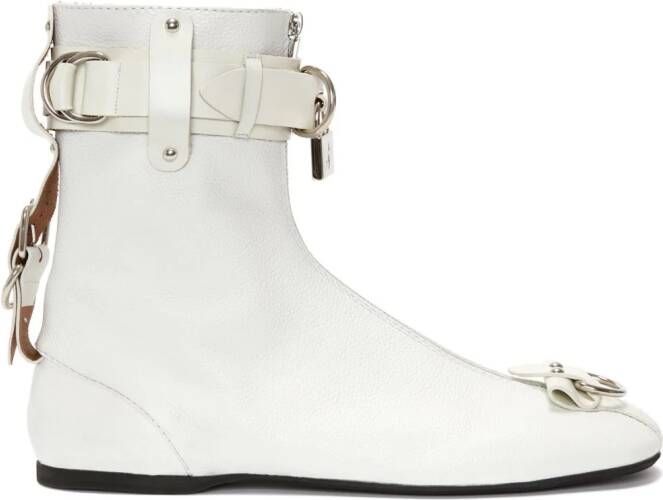 JW Anderson padlock ankle boots White