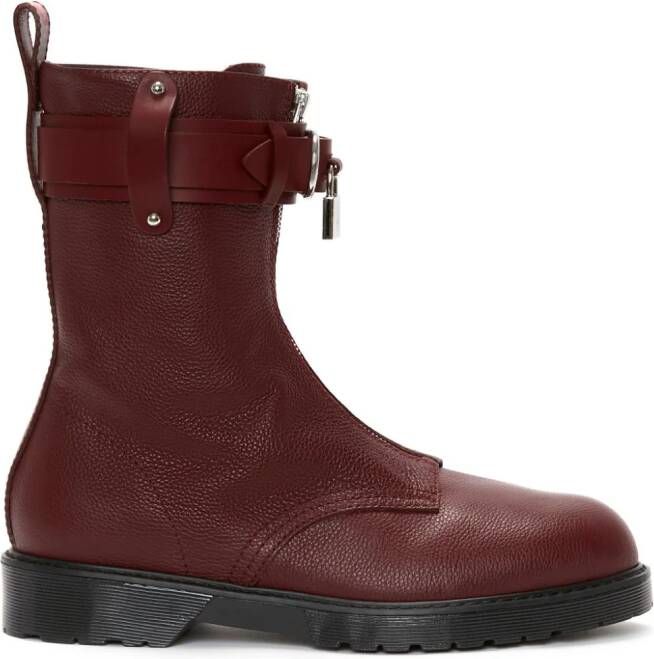 JW Anderson padlock-detail ankle boots Red