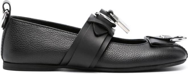 JW Anderson padlock-detail leather balleria shoes Black