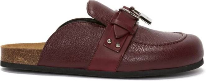 JW Anderson padlock-detail leather mules Red
