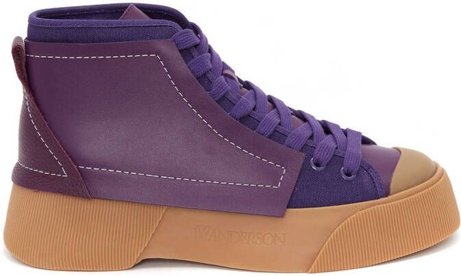 JW Anderson panelled high-top sneakers Purple