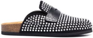 JW Anderson rhinestone-embellished leather slippers Black