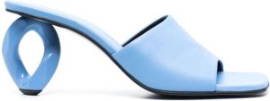 JW Anderson sculpted-heel leather 85mm mules Blue