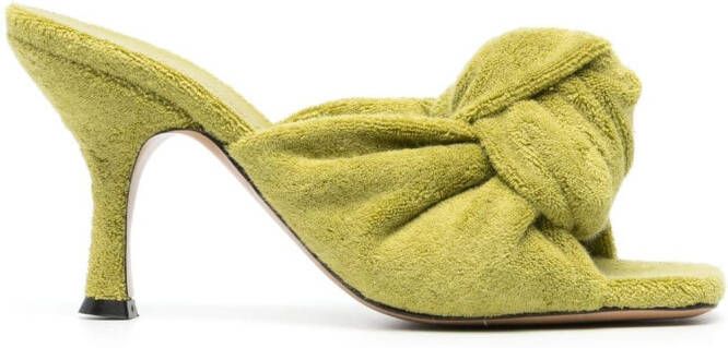 JW Anderson terrycloth twist-detail mules Green
