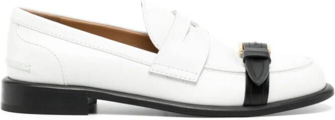JW Anderson two-tone leather loafers White