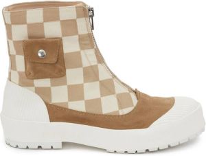 JW Anderson zip-up Duck ankle boots Brown