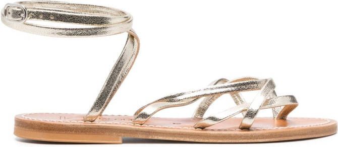 K. Jacques ankle-strap flat sandals Gold