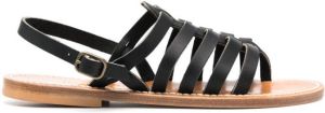 K. Jacques caged-design calf-leather slides Black