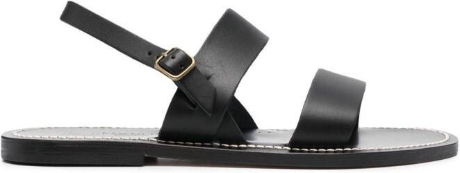K. Jacques contrast-stitching calf-leather sandals Black