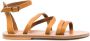 K. Jacques strappy flat leather sandals Neutrals - Thumbnail 1