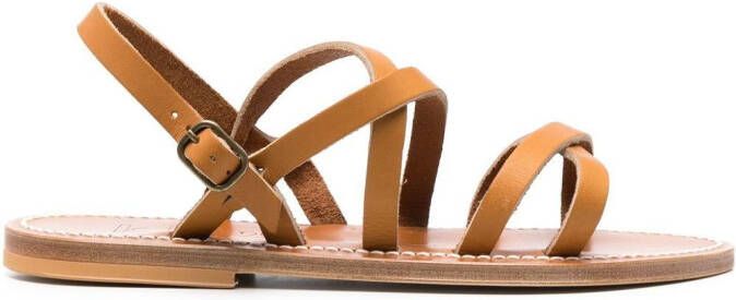 K. Jacques Talara leather flat sandals Brown