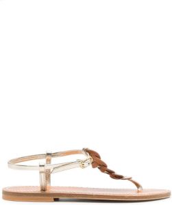 K. Jacques thong-strap suede sandals Gold