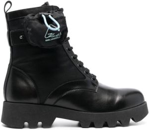 Karl Lagerfeld 40mm Terra Firma lace-up boots Black