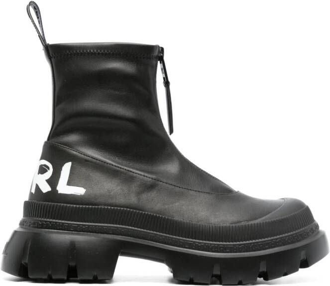 Karl Lagerfeld 60mm logo-print leather ankle boots Black
