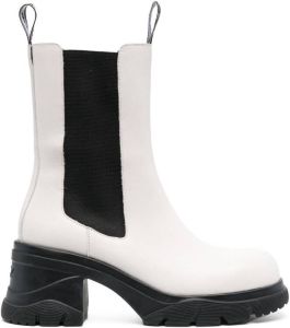 Karl Lagerfeld Bridger leather midi boots White