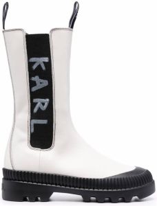 Karl Lagerfeld Chelsea logo boots White