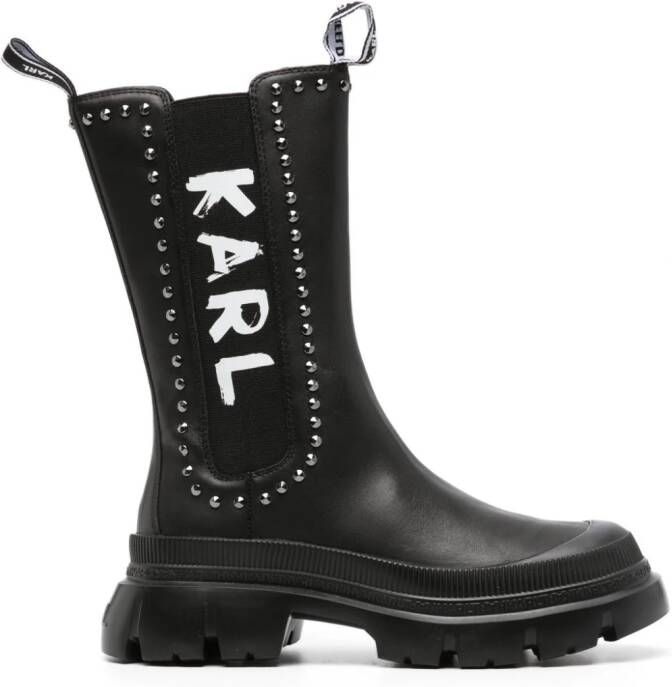 Karl Lagerfeld chunky logo-print chelsea boots Black