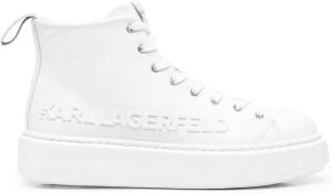 Karl Lagerfeld debossed-logo platform sneakers White