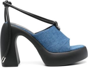Karl Lagerfeld denim-strap 130mm mule sandals Blue