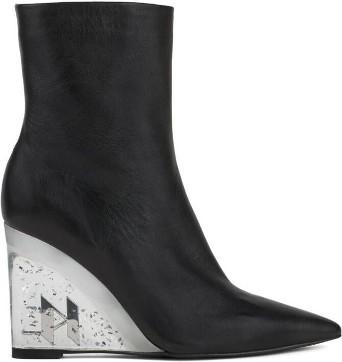 Karl Lagerfeld Ice 100mm leather ankle boots Black