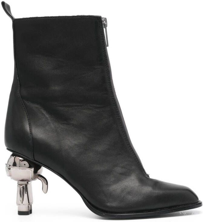 Karl Lagerfeld Ikon-heel leather ankle boots Black