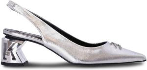 Karl Lagerfeld K-Blok slingback pumps Silver