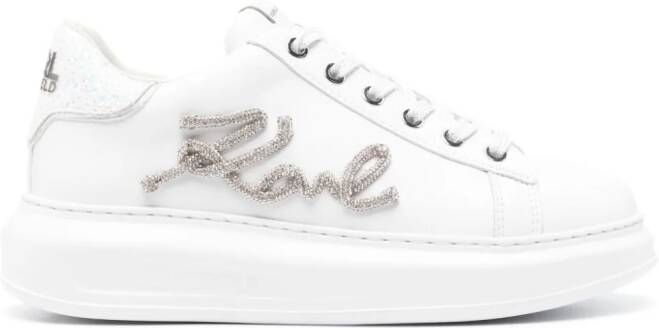 Karl Lagerfeld Kapri leather platform sneakers White