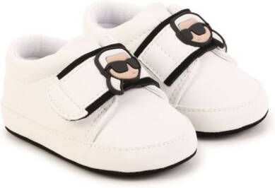 Karl Lagerfeld Kids Ikonik Karl touch-strap slippers White
