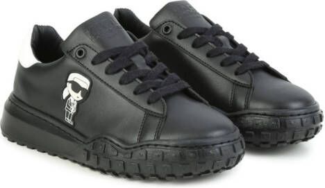 Karl Lagerfeld Kids Karl Ikonik lace-up leather sneakers Black