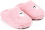 Karl Lagerfeld Kids logo-patch faux-fur slippers Pink - Thumbnail 1