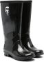 Karl Lagerfeld Kids logo-patch glossy rain boots Black - Thumbnail 1