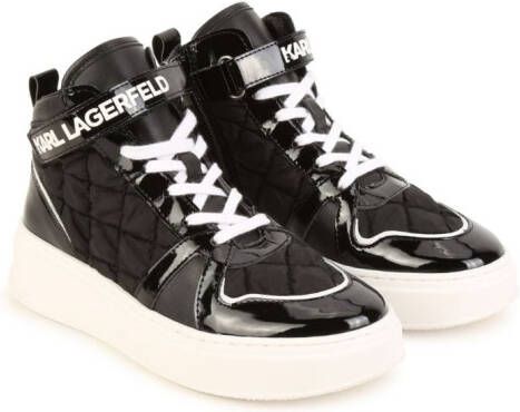 Karl Lagerfeld Kids logo-print hi-top sneakers Black