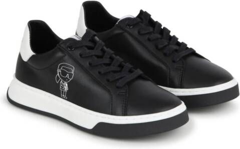Karl Lagerfeld Kids logo-print leather sneakers Black