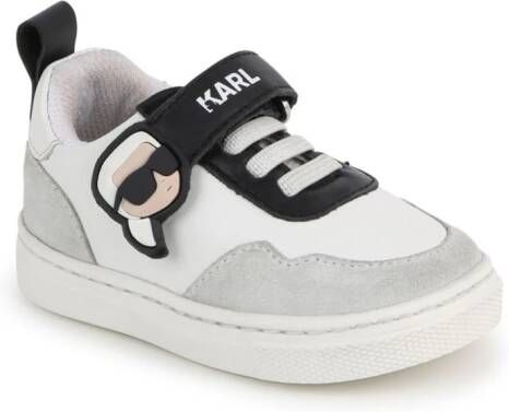 Karl Lagerfeld Kids logo-print leather sneakers Neutrals