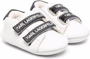 Karl Lagerfeld Kids logo-print touch-strap trainers White