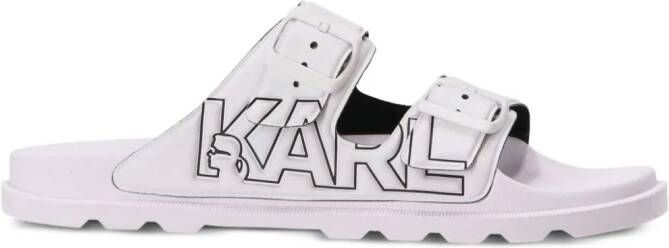 Karl Lagerfeld Kondo Tred 2-Strap Slides White