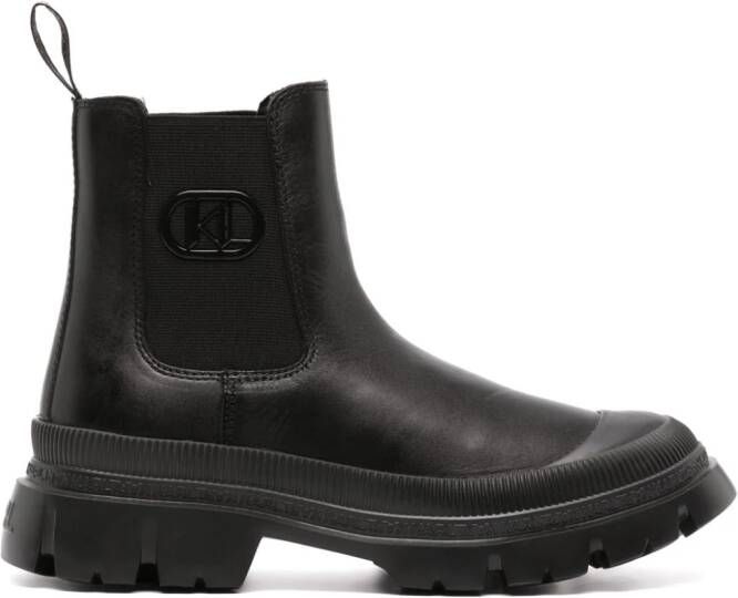 Karl Lagerfeld leather ankle boots Black