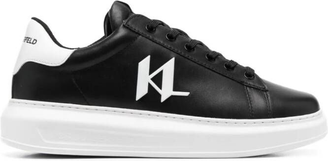 Karl Lagerfeld logo-appliqué leather sneakers Black