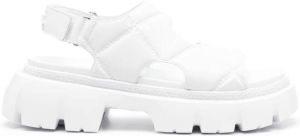 Karl Lagerfeld logo-debossed quilted open-toe sandals White