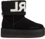 Karl Lagerfeld logo-embroidered leather boots Black - Thumbnail 1