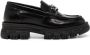 Karl Lagerfeld logo-engraved leather loafers Black - Thumbnail 1