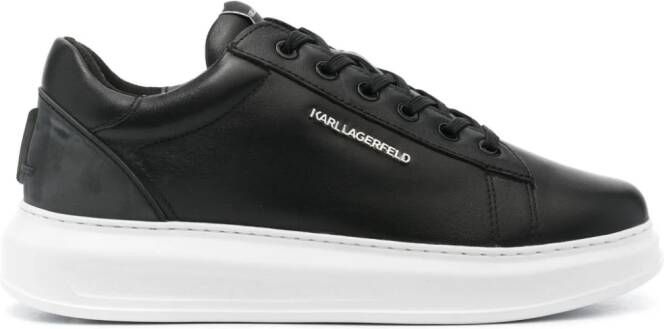 Karl Lagerfeld logo-lettering leather sneakers Black
