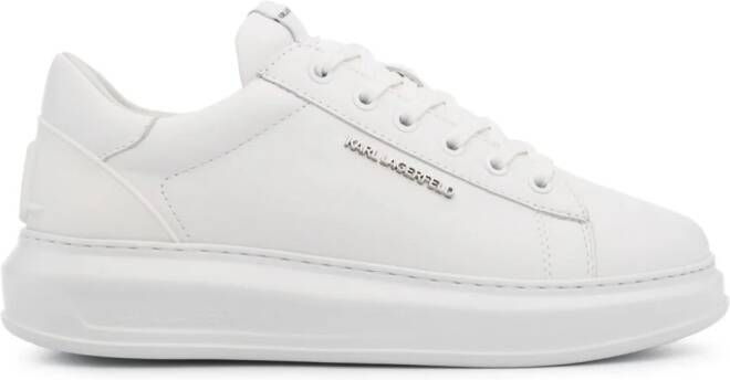 Karl Lagerfeld logo-lettering leather sneakers White
