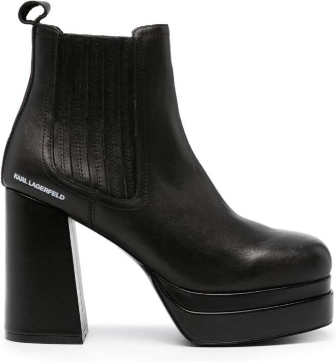 Karl Lagerfeld logo-print 110mm platform boots Black