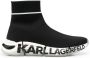 Karl Lagerfeld logo-print knitted-upper sneakers Black - Thumbnail 1