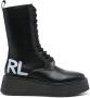 Karl Lagerfeld logo-print lace-top ankle boots Black - Thumbnail 1