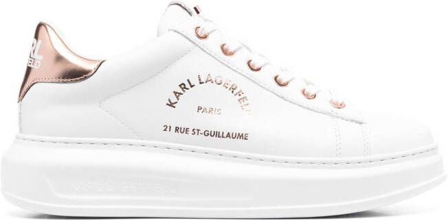 Karl Lagerfeld logo-print leather sneakers White