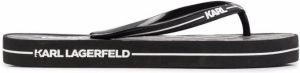 Karl Lagerfeld logo-print open-toe flip flops Black