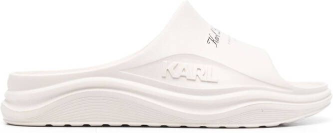 Karl Lagerfeld logo-print open-toe slides Neutrals